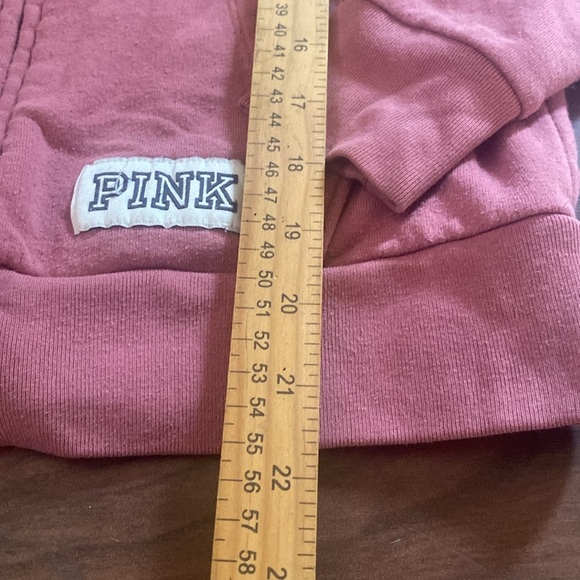 Pink Victoria Secret Hoodie with Logo Women Small Petite Full Zip Up Long Sleeve - Picture 6 of 7